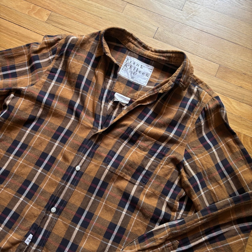 Frank & Eileen Silvio Shirt Womens M Plaid Flannel Long Sleeve Relaxed Cropped